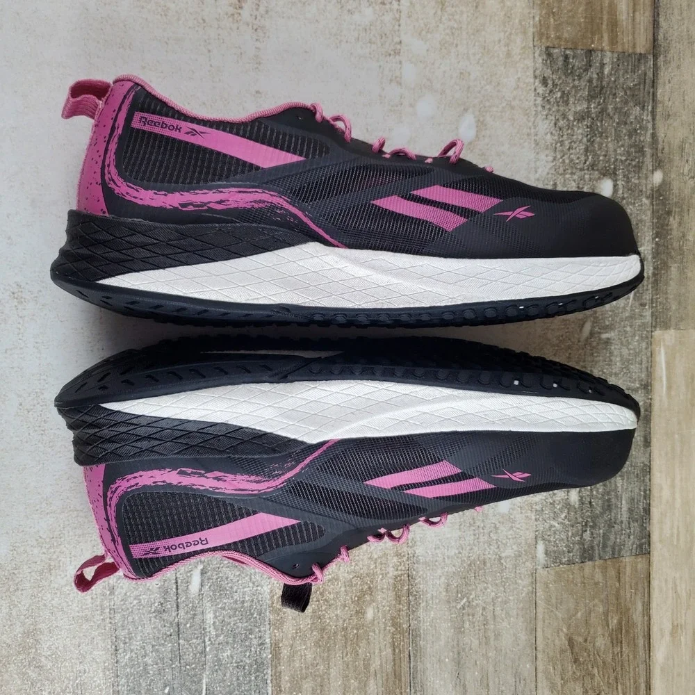 Reebok Floatride Energy 3 Adventure Womens Work Shoes Sz 12 M Black Gray Pink